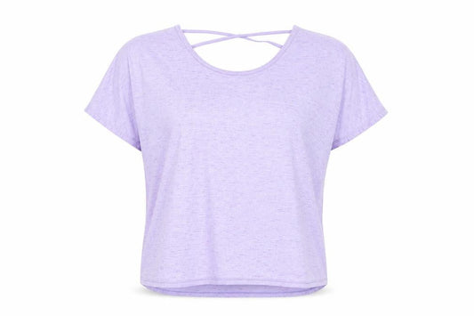 Preworn Womens Purple Polyester Basic T-Shirt Size 12 Round Neck