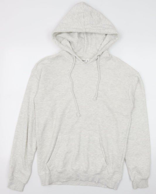 Missguided Womens Grey Cotton Pullover Hoodie Size 6 Pullover