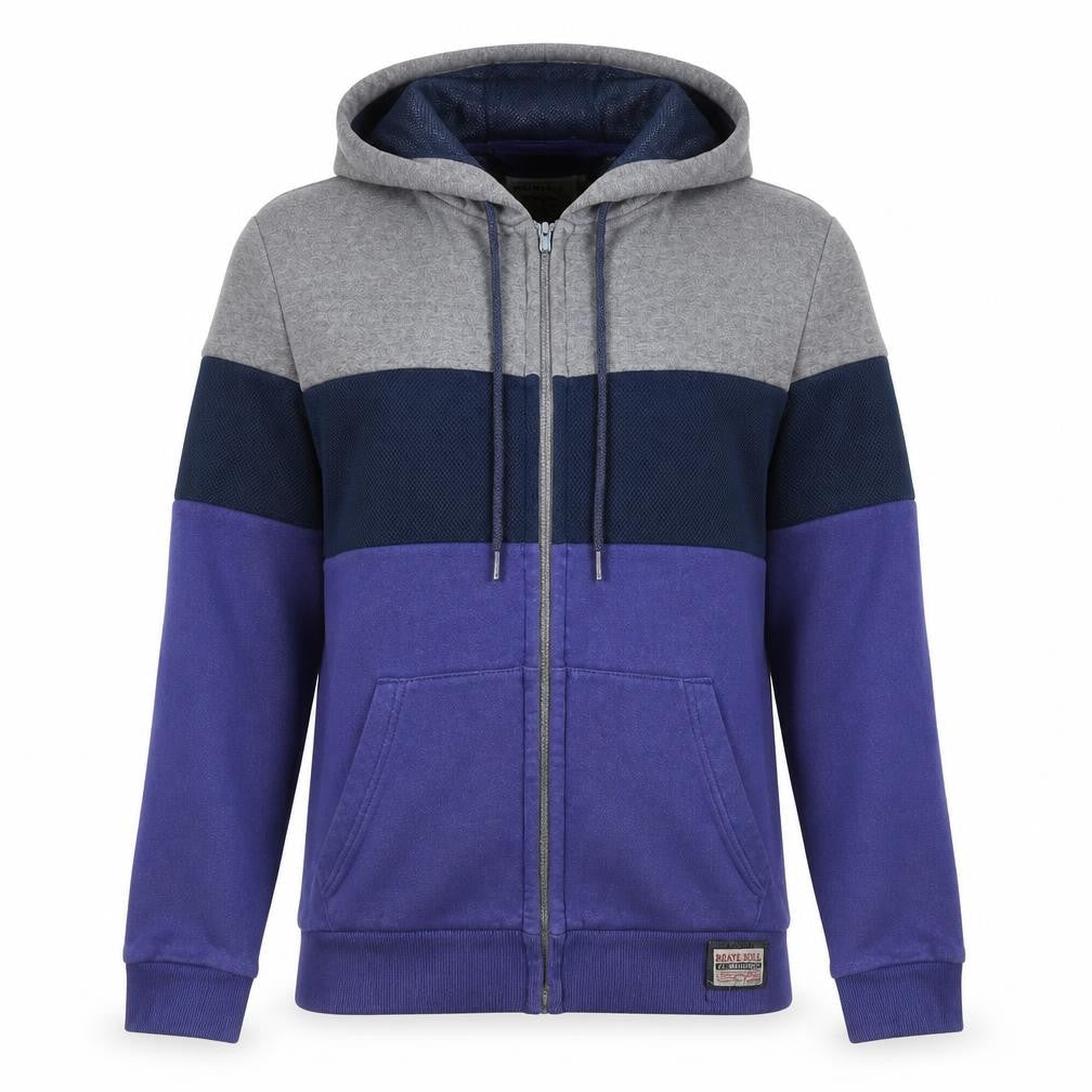 Brave Soul Womens Purple Cotton Full Zip Hoodie Size S Zip - Colourblock