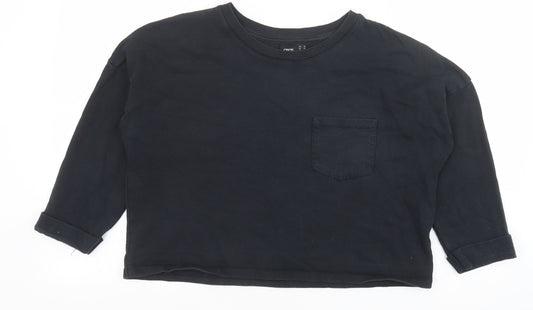 ASOS Womens Black 100% Cotton Pullover Sweatshirt Size 14 Pullover