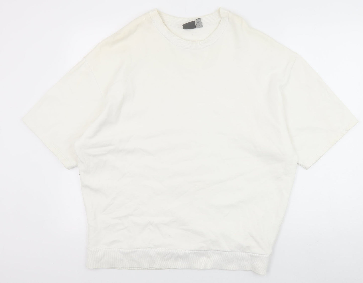 ASOS Womens White Cotton Pullover Sweatshirt Size M Pullover