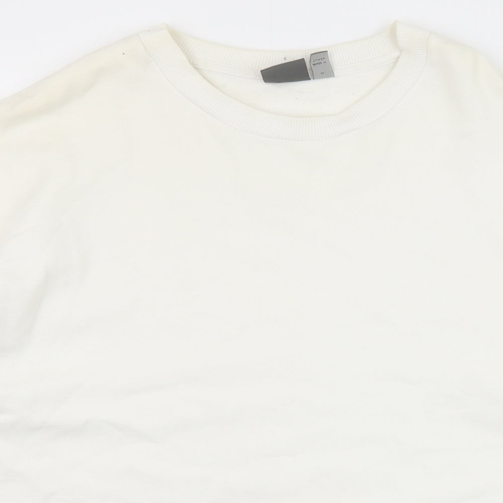 ASOS Womens White Cotton Pullover Sweatshirt Size M Pullover