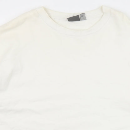 ASOS Womens White Cotton Pullover Sweatshirt Size M Pullover