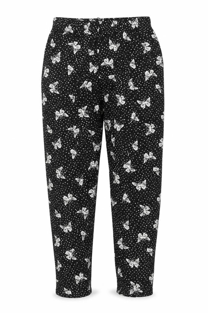 Preworn Womens Black Geometric Polyester Jogger Leggings Size M - Butterfly Print