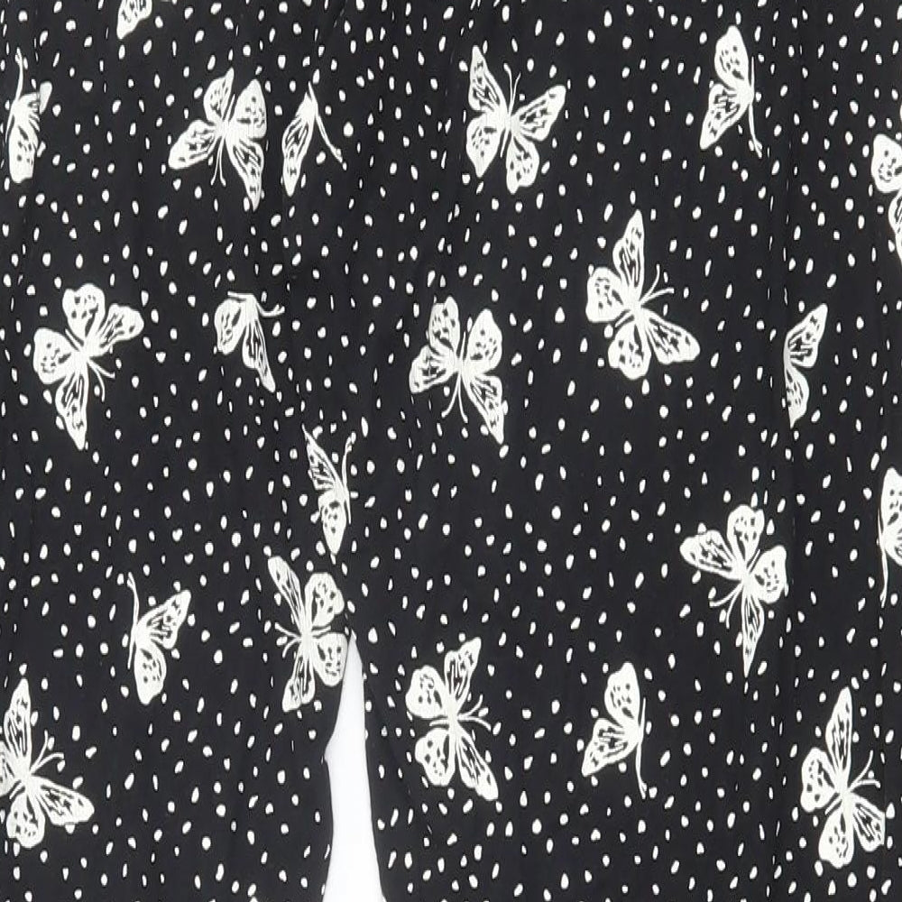 Preworn Womens Black Geometric Polyester Jogger Leggings Size M - Butterfly Print