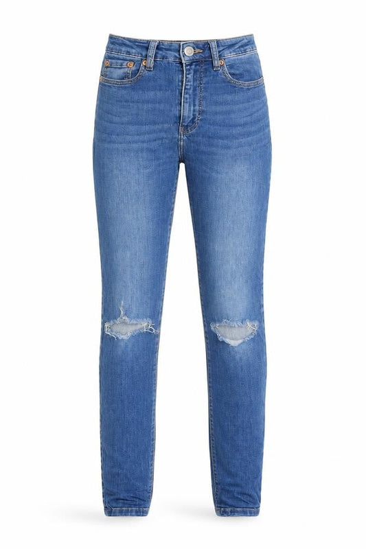 TALLY WEiJL Womens Blue Cotton Skinny Jeans Size 4 Regular Zip - Waist 22 inches
