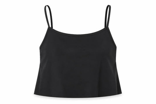 Peacocks Womens Black Polyester Cropped Tank Size 8 Scoop Neck