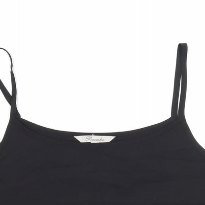 Peacocks Womens Black Polyester Cropped Tank Size 8 Scoop Neck