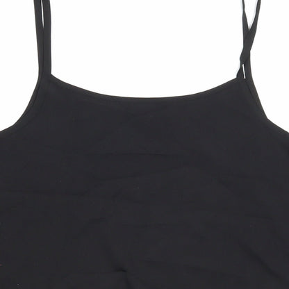 Peacocks Womens Black Polyester Cropped Tank Size 8 Scoop Neck