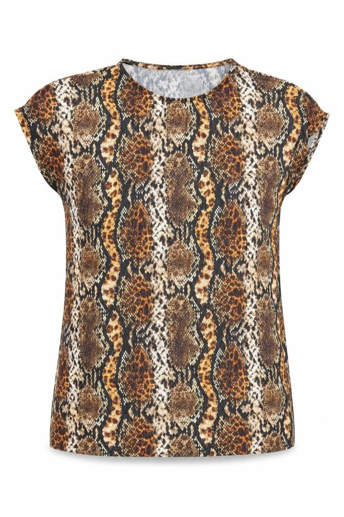 Papaya Womens Multicoloured Geometric Polyester Basic T-Shirt Size 10 Round Neck