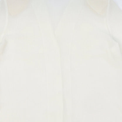 Clothes Contact Womens Ivory Floral Polyester Basic Button-Up Size 12 Collared