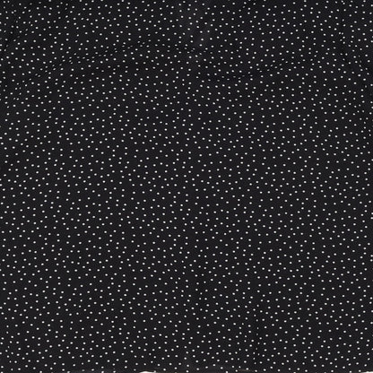 Warehouse Womens Black Polka Dot Polyester Basic Button-Up Size 12 V-Neck