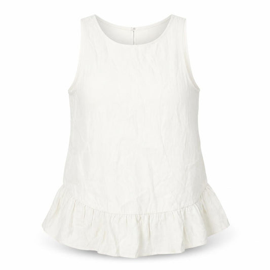 Ann Taylor Womens Beige Polyester Basic Tank Size M Round Neck
