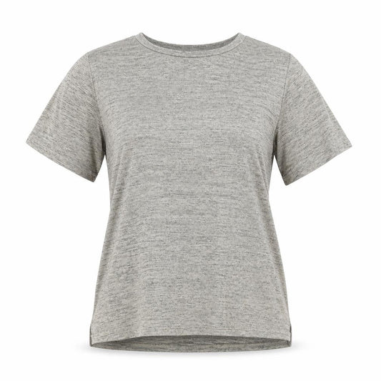 Mercer & Madison Womens Beige Polyester Basic T-Shirt Size M Round Neck