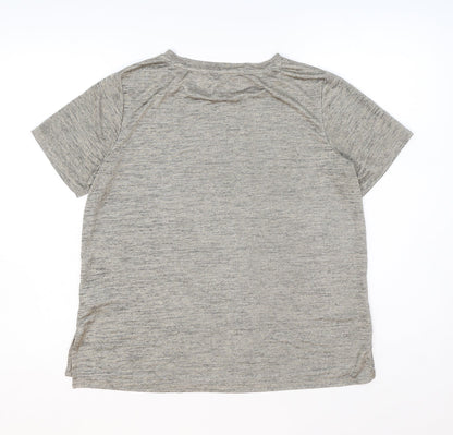 Mercer & Madison Womens Beige Polyester Basic T-Shirt Size M Round Neck