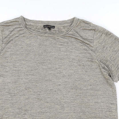 Mercer & Madison Womens Beige Polyester Basic T-Shirt Size M Round Neck