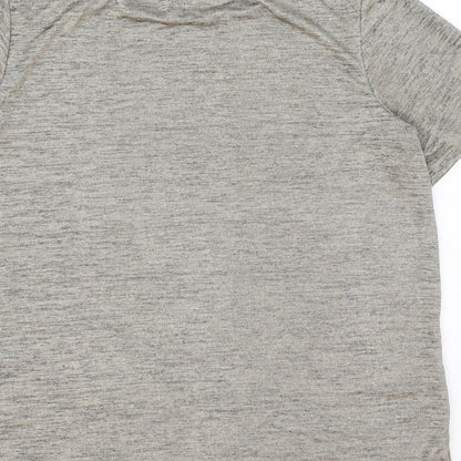 Mercer & Madison Womens Beige Polyester Basic T-Shirt Size M Round Neck