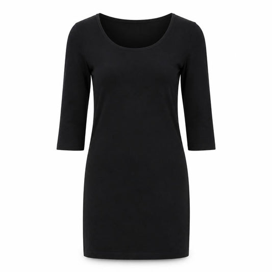 H&M Womens Black Cotton Shift Size 10 Round Neck Pullover