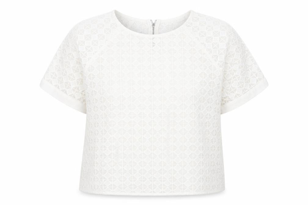NEXT Womens White Polyester Basic Blouse Size 10 Round Neck