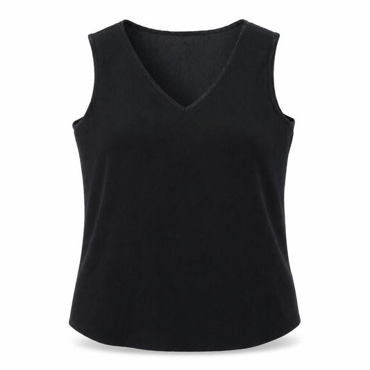 Berkertex Womens Black Polyester Basic Tank Size 14 V-Neck