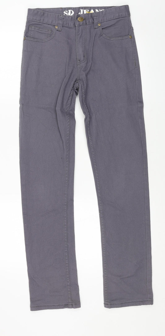 SD Jeans Mens Grey Cotton Skinny Jeans Size 30 in L32 in Regular Button