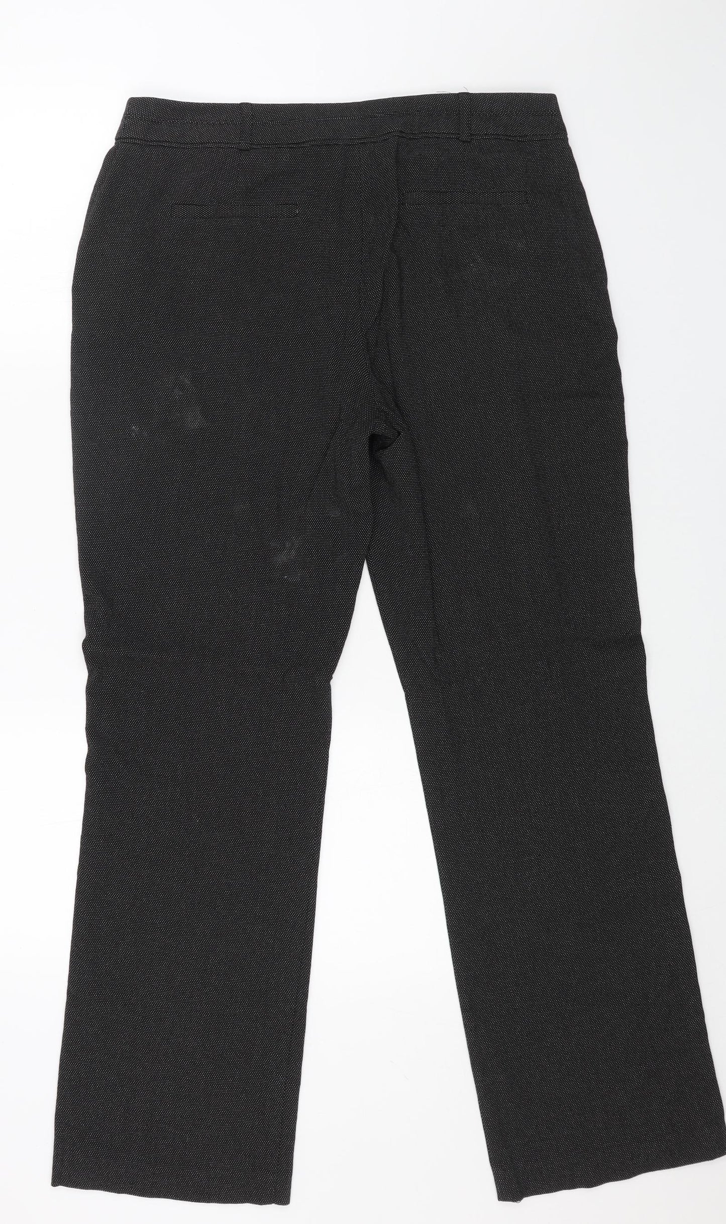 M&Co Womens Grey Polyester Dress Pants Trousers Size 14 L30 in Regular Zip