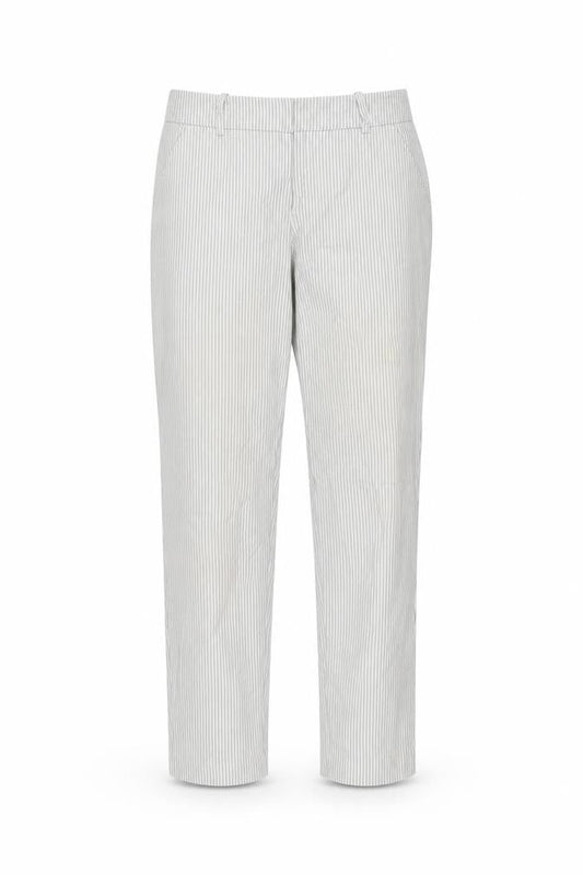 Merona Womens Grey Striped Cotton Trousers Size 6 L25 in Regular Zip