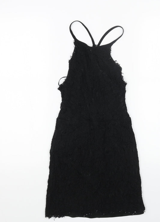 Hearts and Bows Womens Black Polyester A-Line Size 6 Round Neck Zip