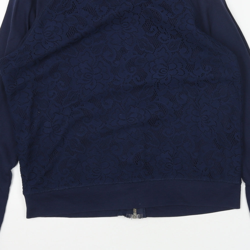 Debenhams Womens Blue Geometric Bomber Jacket Jacket Size 6 Zip