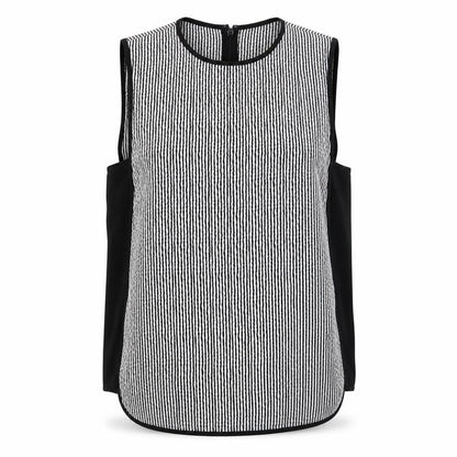 Warehouse Womens White Striped Polyester Basic Tank Size 8 Scoop Neck