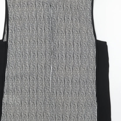 Warehouse Womens White Striped Polyester Basic Tank Size 8 Scoop Neck