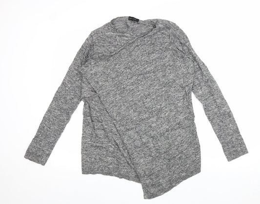 New Look Womens Grey Round Neck 100% Cotton Cardigan Jumper Size 10
