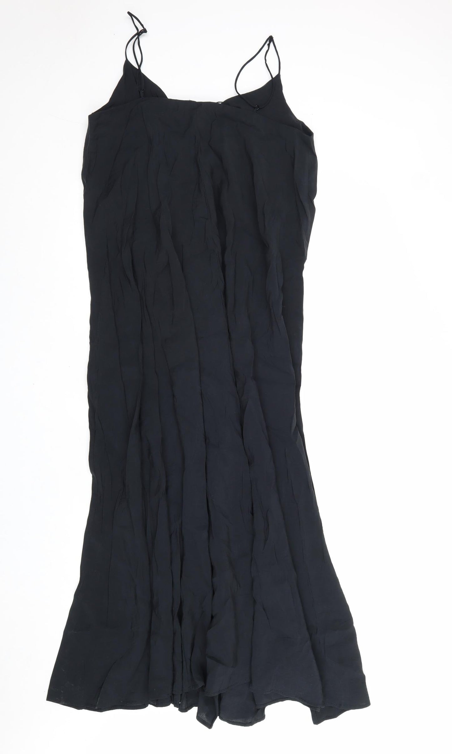 Zara Womens Black Modal Trapeze & Swing Size S V-Neck Pullover