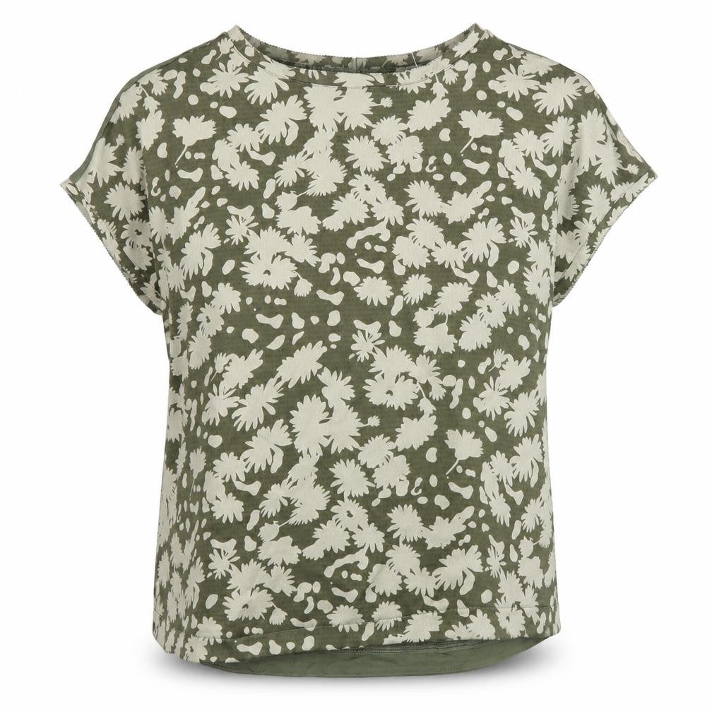 Marks & Spencer Womens Green Geometric Viscose Basic Blouse Size 8 Round Neck