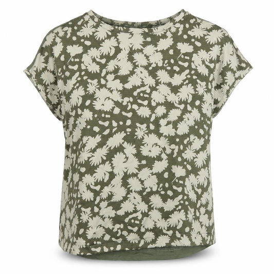 Marks and Spencer Womens Green Geometric Viscose Basic Blouse Size 8 Round Neck