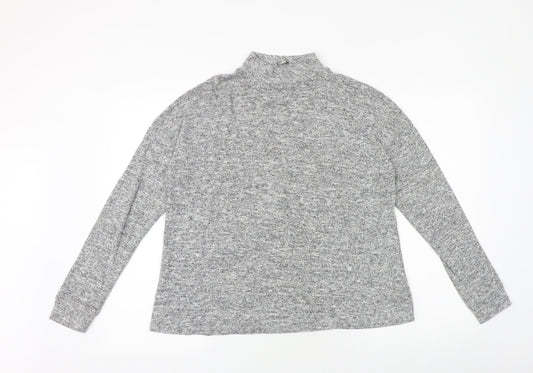 Peacocks Womens Grey High Neck Viscose Pullover Jumper Size 10
