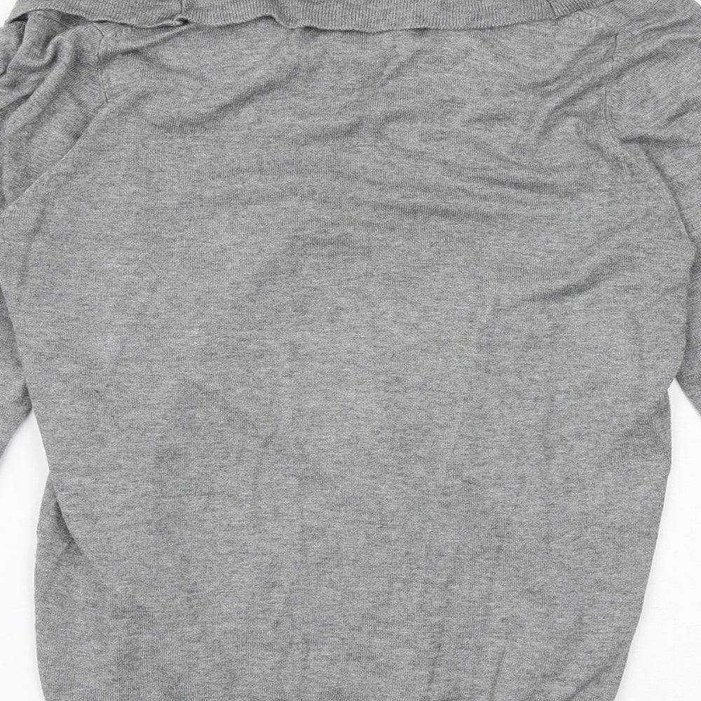 Marks and Spencer Womens Grey Roll Neck Viscose Pullover Jumper Size 12 Pullover