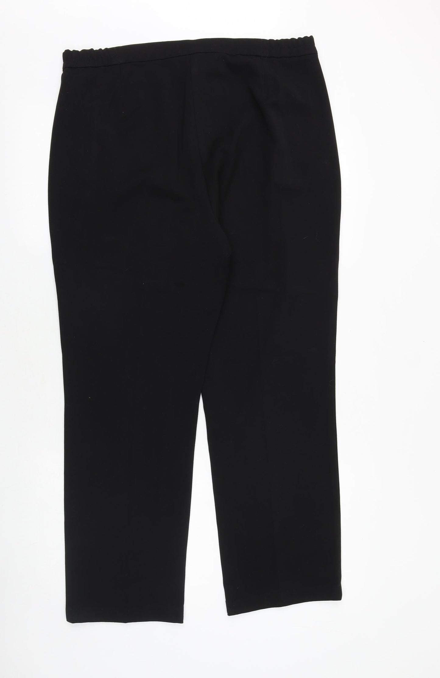 Marks and Spencer Womens Black Polyester Trousers Size 14 Regular Zip
