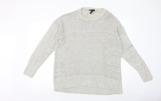 New Look Womens Grey Round Neck Acrylic Pullover Jumper Size L