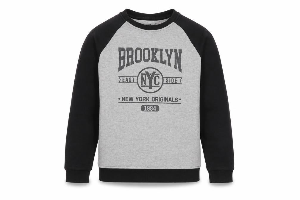 Primark Boys Grey Colourblock Cotton Pullover Sweatshirt Size 12-13 Years Pullover - Brooklyn