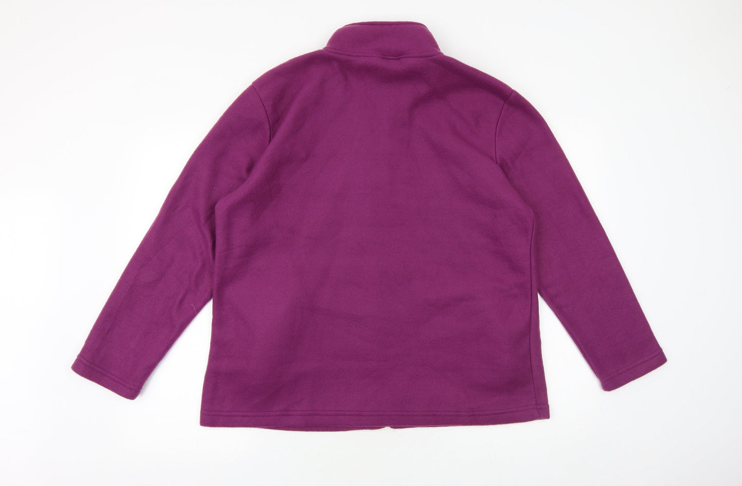 Anna De Lancay Womens Purple Jacket Size L Zip - Flower Detail