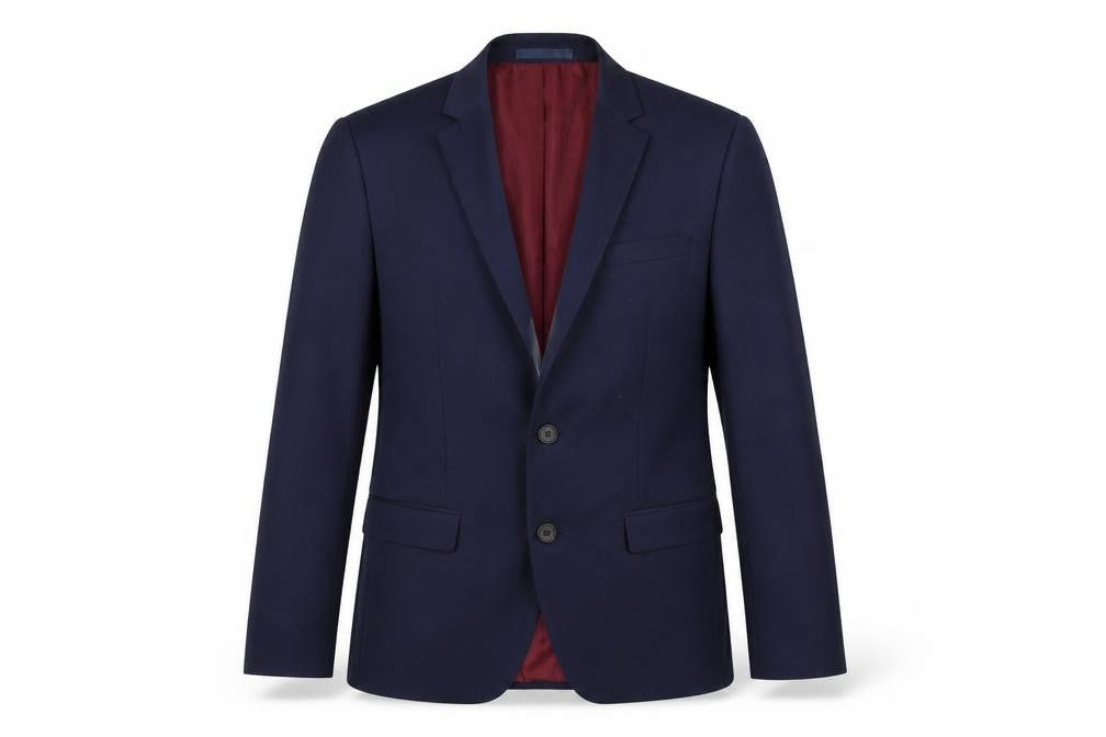River Island Mens Blue Viscose Jacket Suit Jacket Size 38 Regular