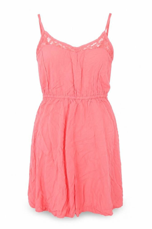 H&M Womens Pink Viscose Tank Dress Size 8 V-Neck Pullover