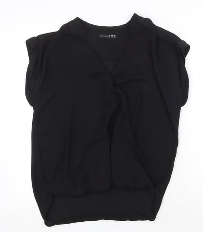 Atmosphere Womens Black Polyester Basic Tank Size 12 V-Neck