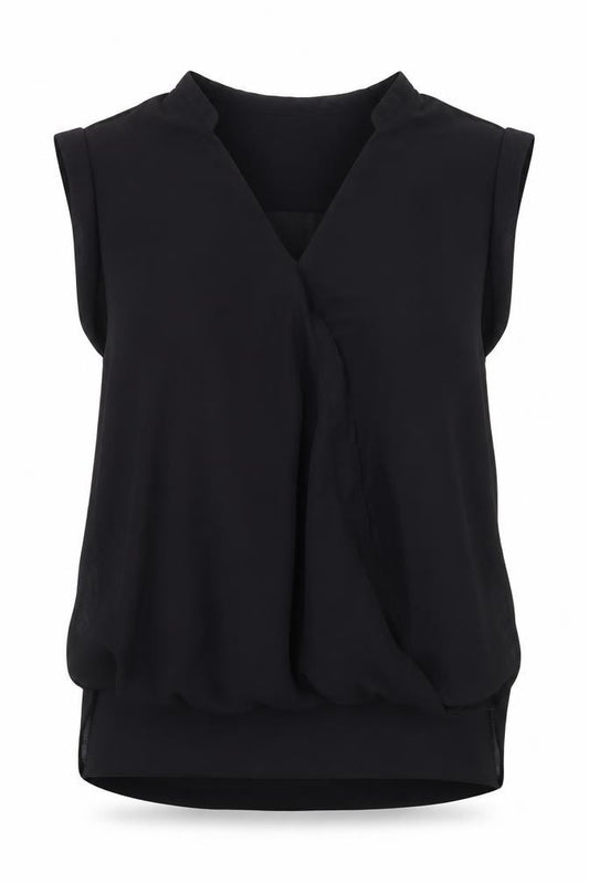 Atmosphere Womens Black Polyester Basic Tank Size 12 V-Neck