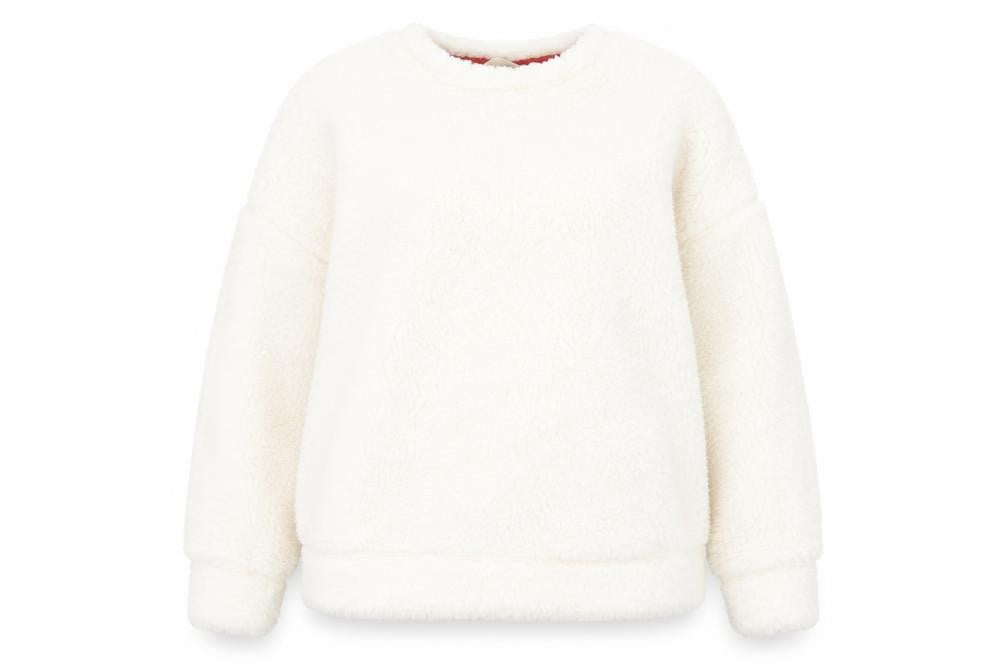 Marks & Spencer Womens White Round Neck Polyester Pullover Jumper Size 14 - Loungewear