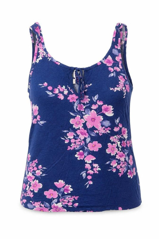 F&F Womens Blue Viscose Basic Tank Size 8 Scoop Neck