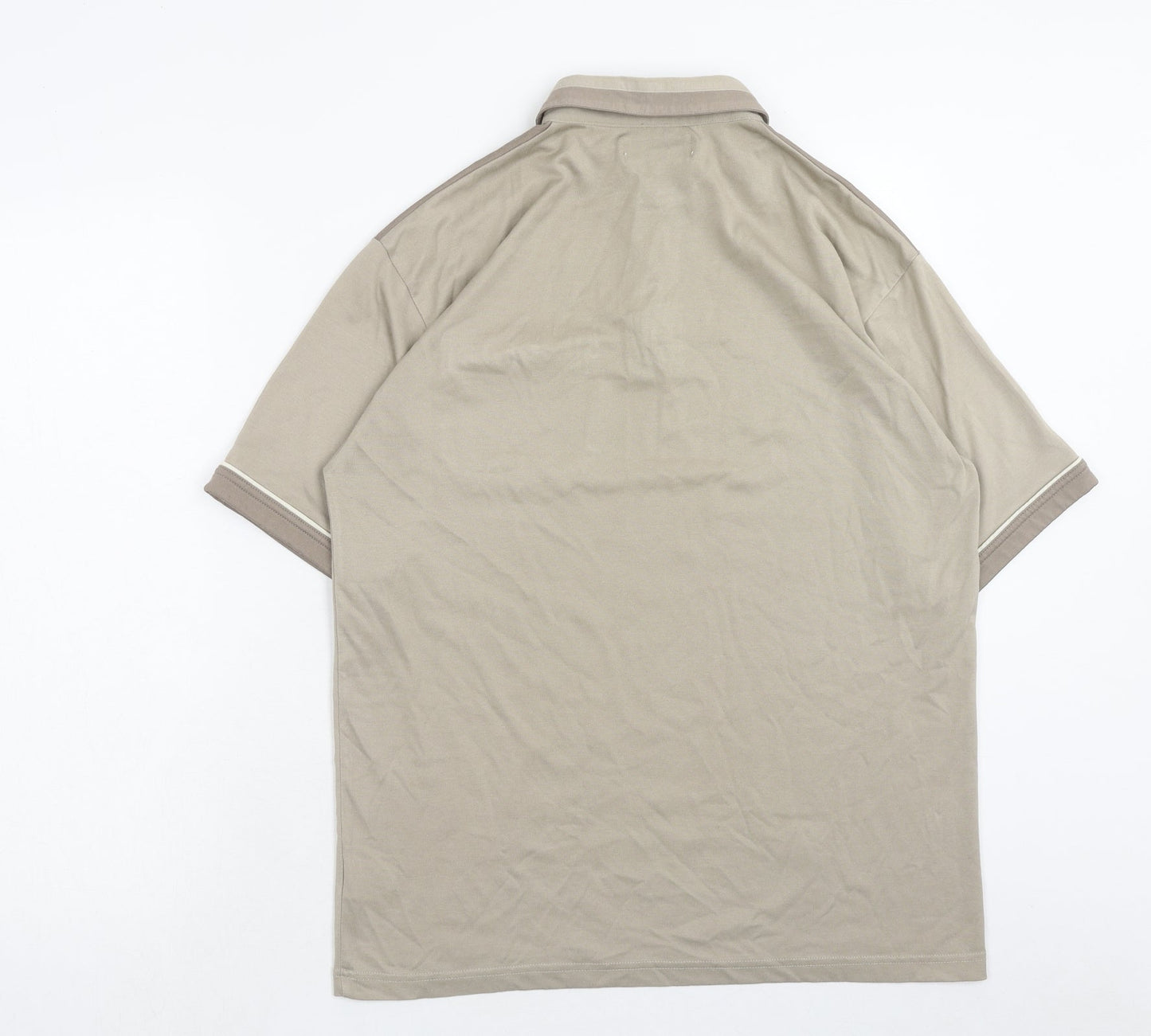 North wood Mens Grey Cotton Polo Size M Collared Button