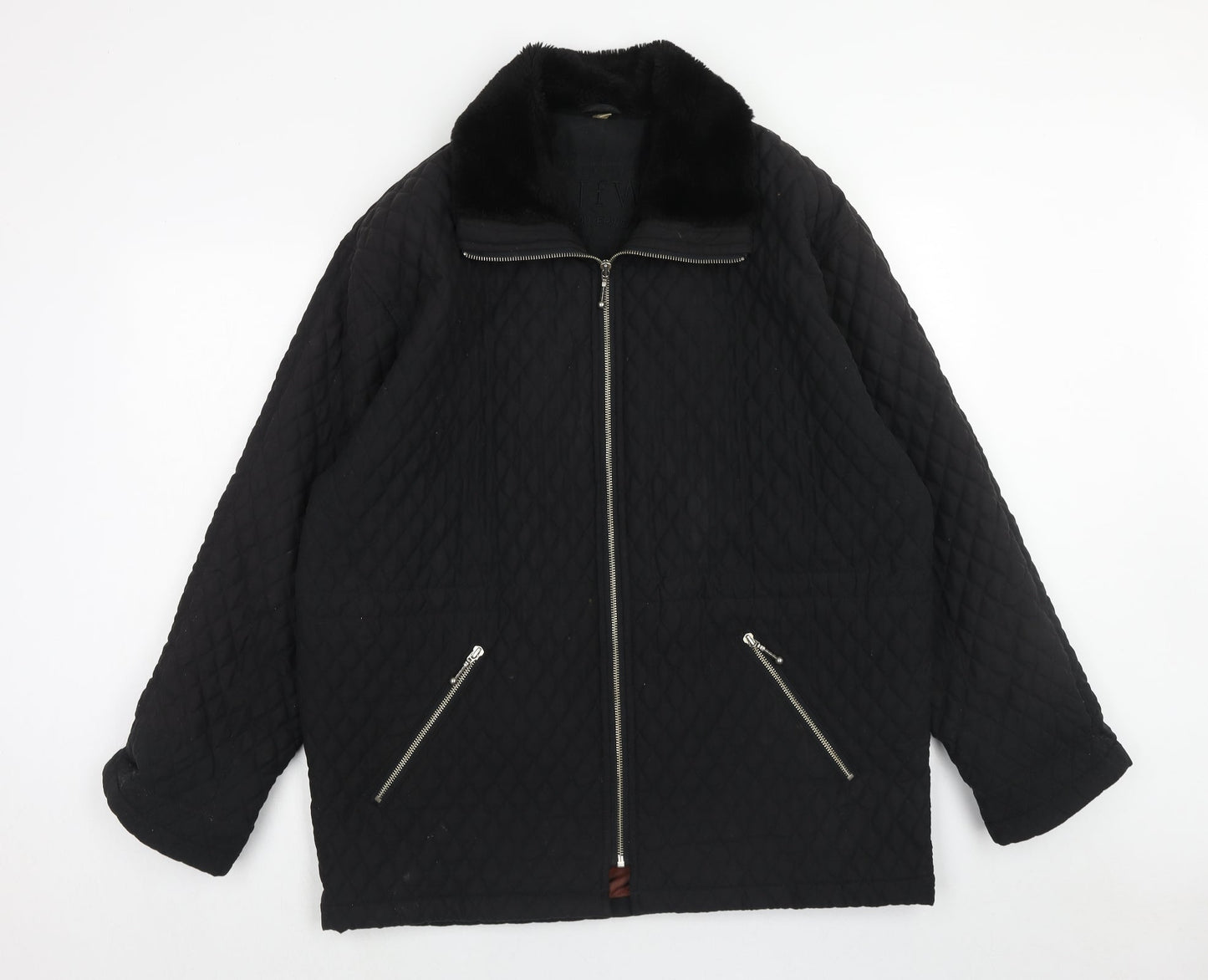 JFW Womens Black Quilted Jacket Size 12 Zip