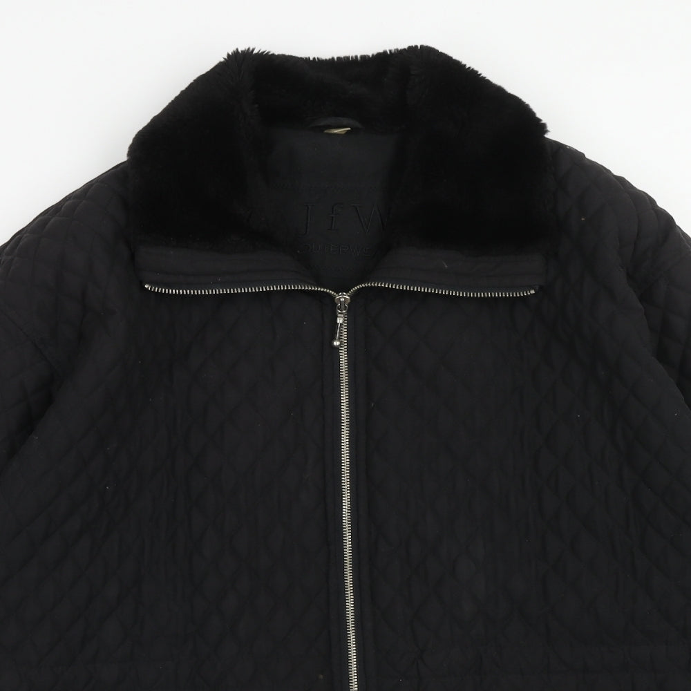 JFW Womens Black Quilted Jacket Size 12 Zip